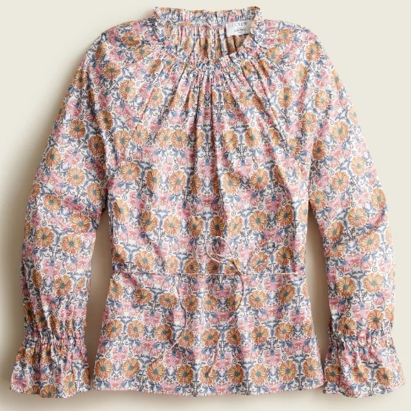 J. Crew x Liberty | Honeysuckle Floral Tie Waist Top NEW - Picture 4 of 11